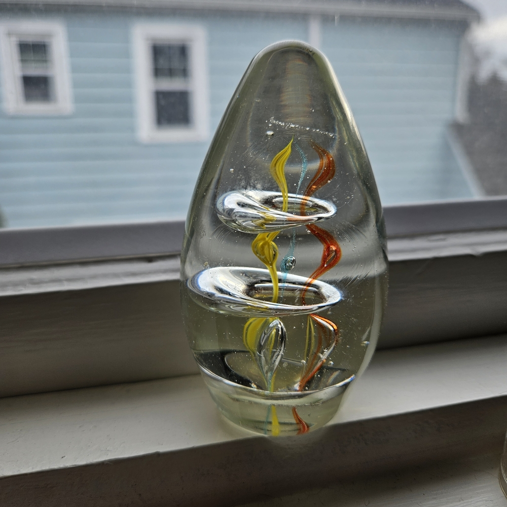 Colorful Blown Glass Art / Paper Weight